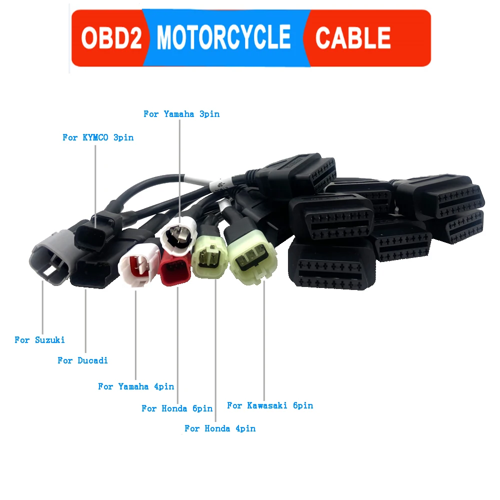 Motorcycle OBD2 Cable Motorbike Diagnostic for Honda for Suzuki for KAWASAKI for Ducadi for Yamaha for KYMCO for Harley for BMW