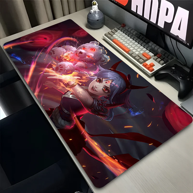 Mouse Pad Laptop Anime Extended Desktop Mat Computer Gamer Mousepad PC Gaming Accessories Keyboard Pad L-league of Legends Annie
