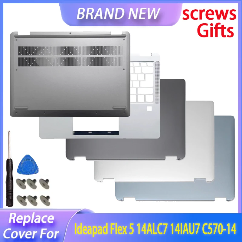 Para Ideapad Flex 5 14ALC7 14IAU7 Flex 5 14ABR8 14IRU8 C570-14, Cubierta Superior Trasera de Pantalla LCD para Portátil, Reposamanos, Carcasa Superior e Inferior