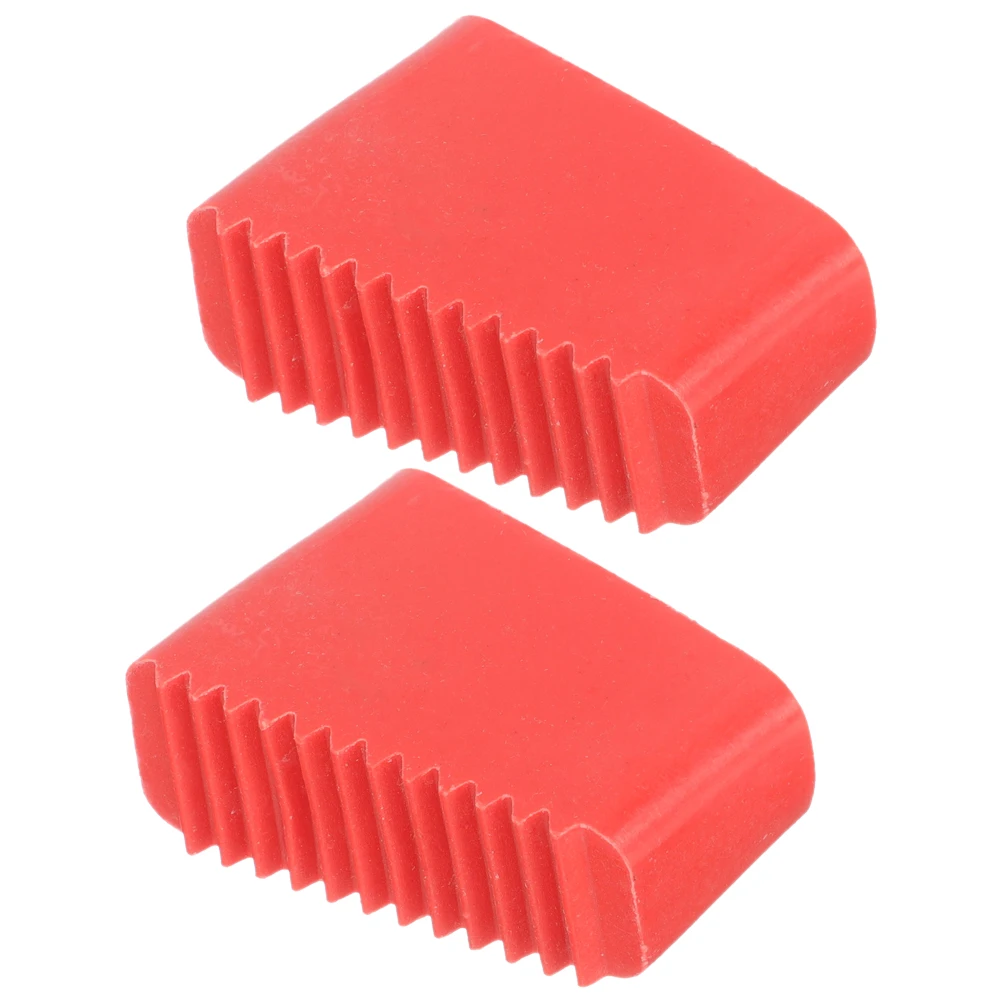 

2Pcs Red Ladder Feet Covers Rubber Floor Protectors Home Outdoor Sturdy Thickened Anti Slip Pads Construction Tools