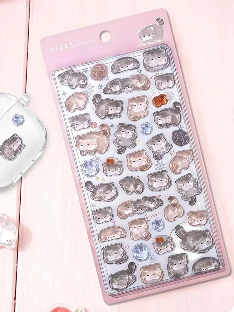 ثلاثية الأبعاد الإغاثة كريستال القط/خنزير الأطفال ملصقات الحيوان موضوع الراتنج الشارات لطيف الكرتون لتقوم بها بنفسك جراب هاتف ثلاثية الأبعاد الراتنج الصب ملصق #5