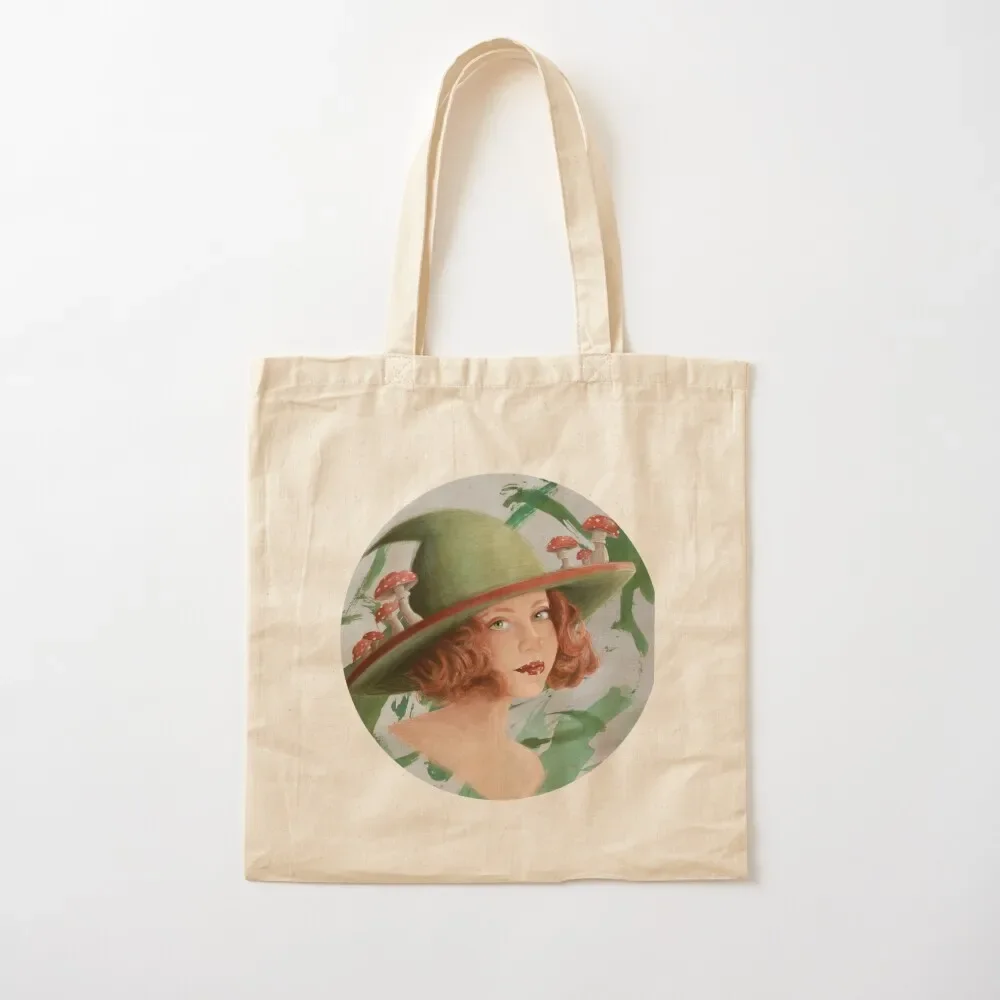 

Mushroom Witch Tote Bag hand bags reusable shopping bag Lady bag