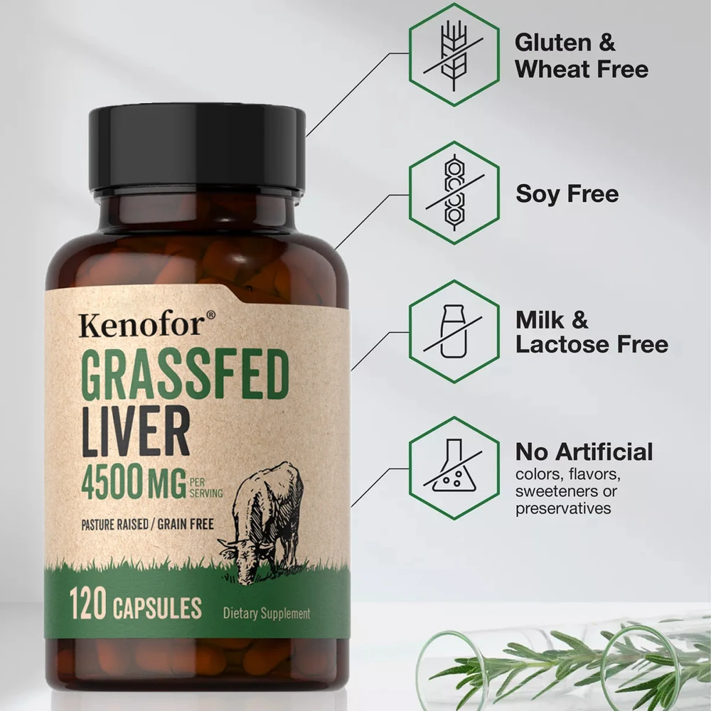 Grass-Fed Beef Liver - Natural Vitamin and Mineral Supplement to Help Support Daily Energy, Mood, Metabolism and Methylation