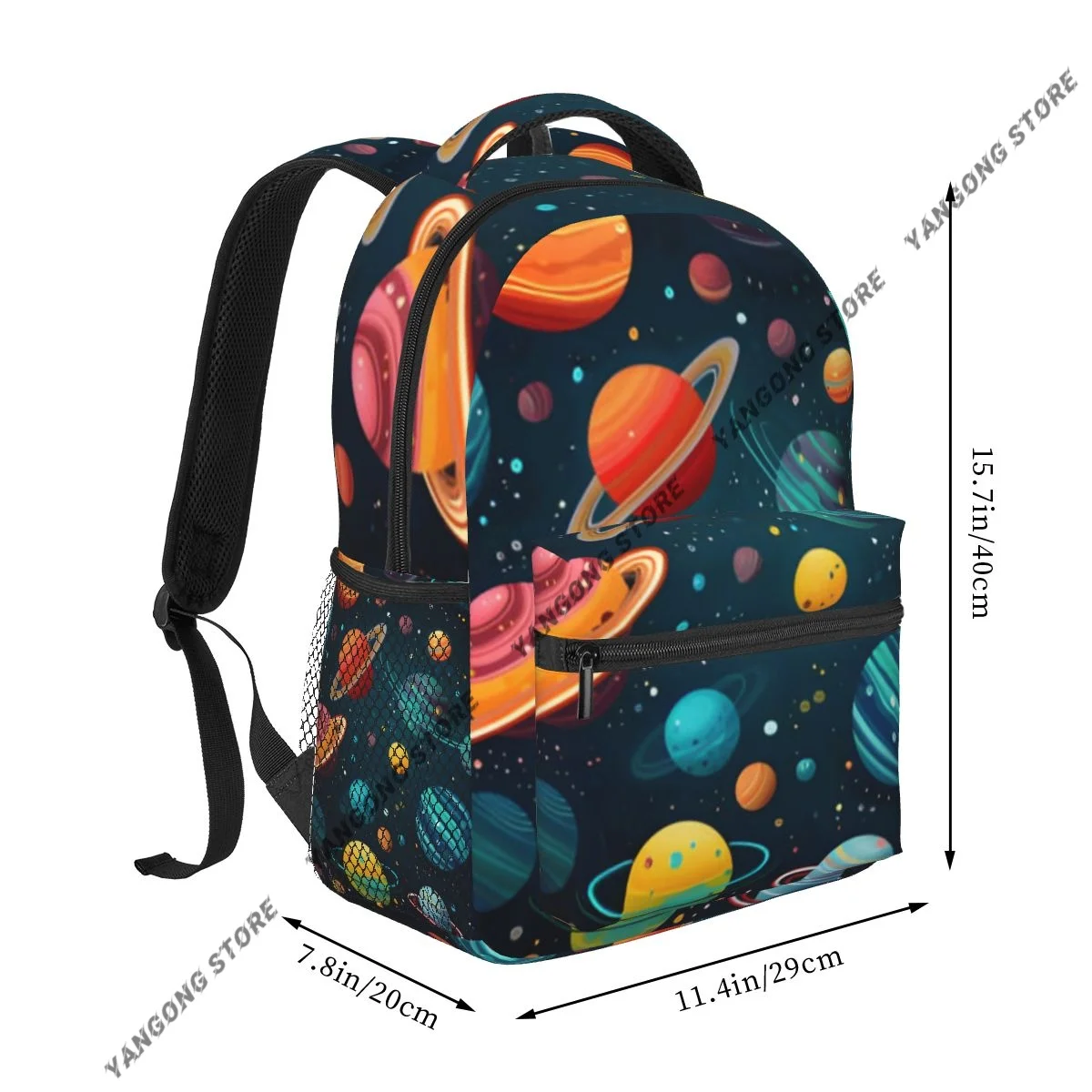 2026 Unisex Colorful Planets In Space And Stars Twinkling Travel Daypack Laptop Backpack Book Feminina School Casual Women Bag