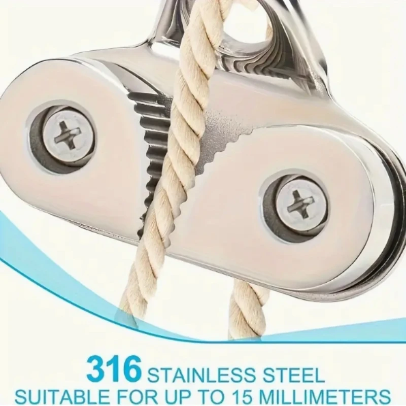 316 Stainless Steel Cam Cleat Fairlead Marine Sailing Sailboat Kayak Canoe Dinghy 10 to 16mm Rope