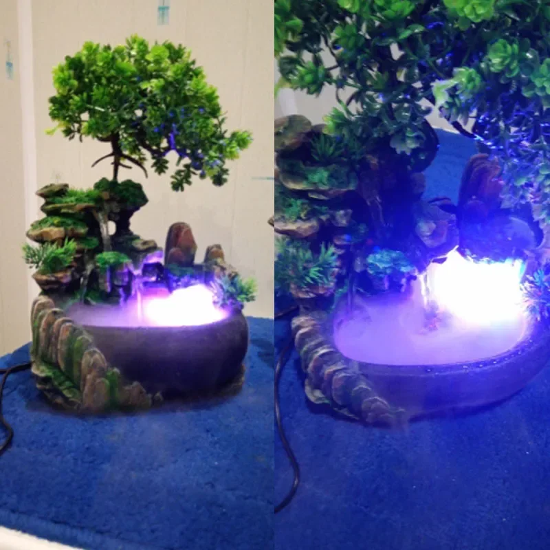 Table Fountain Atomizing Desktop Waterfall Air Humidifier for Discharge Decoration Office Home DeskTabletop Ornaments Mist