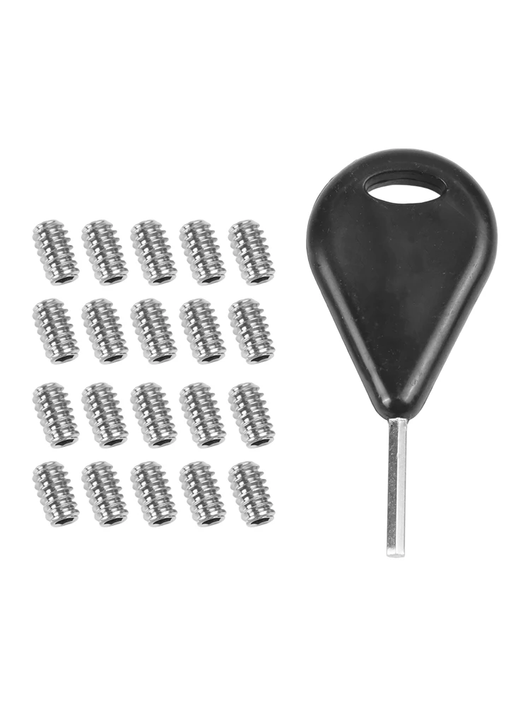 Complete Surfboard Fin Screws Set with Fin Key and Tail Fin Wrench Stainless Steel 3/16 24 8inch for Surfboard Use