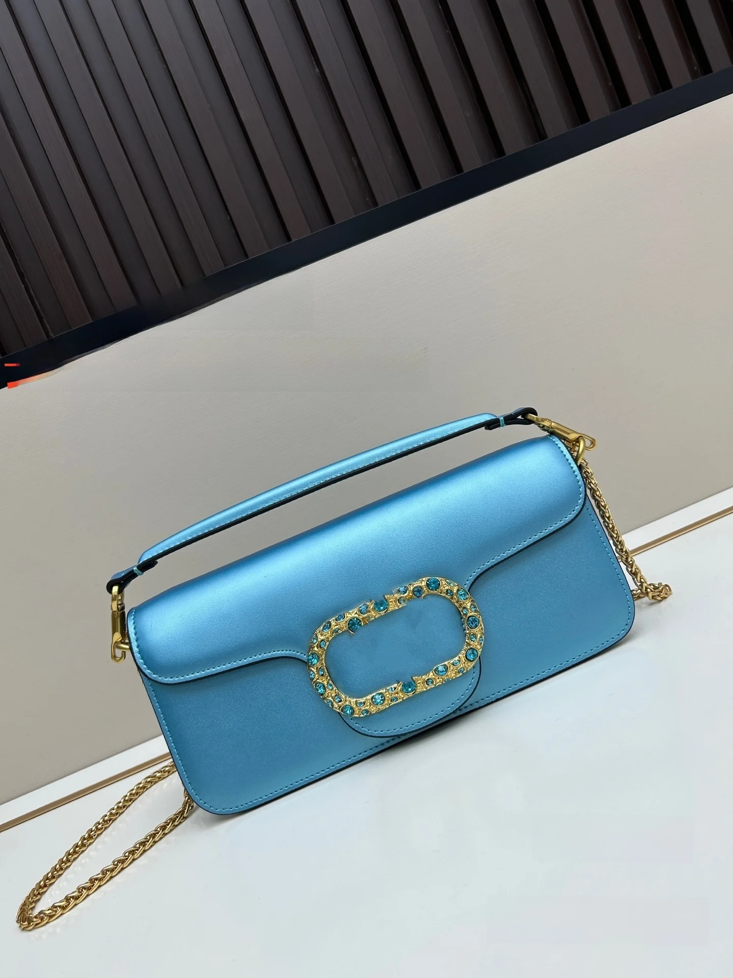 

Faionable Crystal Embedded Diamond Leather oulder Bag Women's Handbag Luxury Sensation Chain Link Bag Sli All-Match