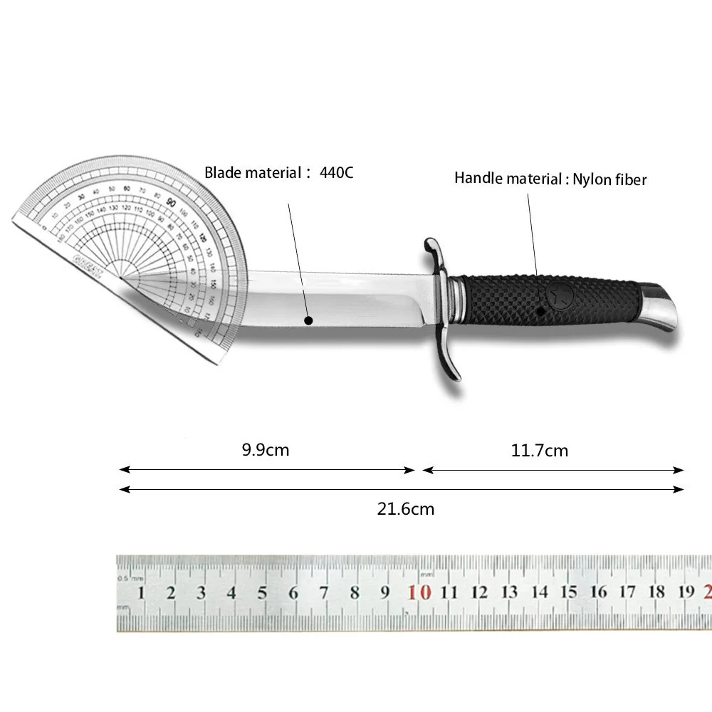 Russian Ussr Finka NKVD Portable Fixed Knife 440C Blade Nylon Fiber Handle Outdoor Survival Hunting Knives Tactical Sharp Tool