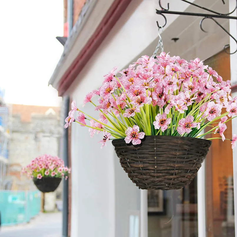 12 Stück Künstliche Blumen, Pflanzen, Gras, Hochzeits-Brautstrauß, Heim-, Zimmer-, Tisch-, Vasen-Deko, Outdoor-, Garten-, Festival-DIY-Geschenke – Detail 9