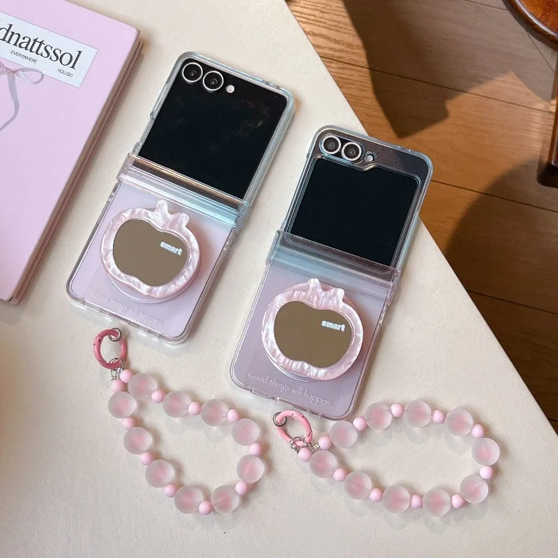 Gradient Pink Fruit Stand Magsafe for Samsung Galaxy Z Flip 8 7 6 5 Protective Back Cover for ZFlip8 ZFlip6 ZFlip7 Case Shell