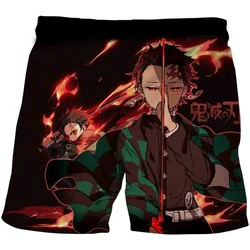 Hot Demon Slayer Short Pants Anime Kimetsu No Yaiba 3d Print Boy's Casual Board Shorts Harajuku Streetwear Beach Shorts Trousers