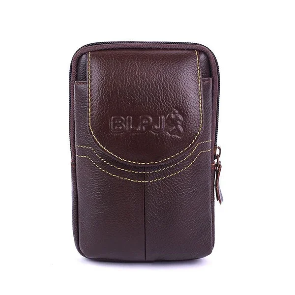 Genuine Leather Vintage Waist Packs Phone Pouch Bags  Multi-function  Men Travel Fanny Pack Belt Loops Hip Bum Bag