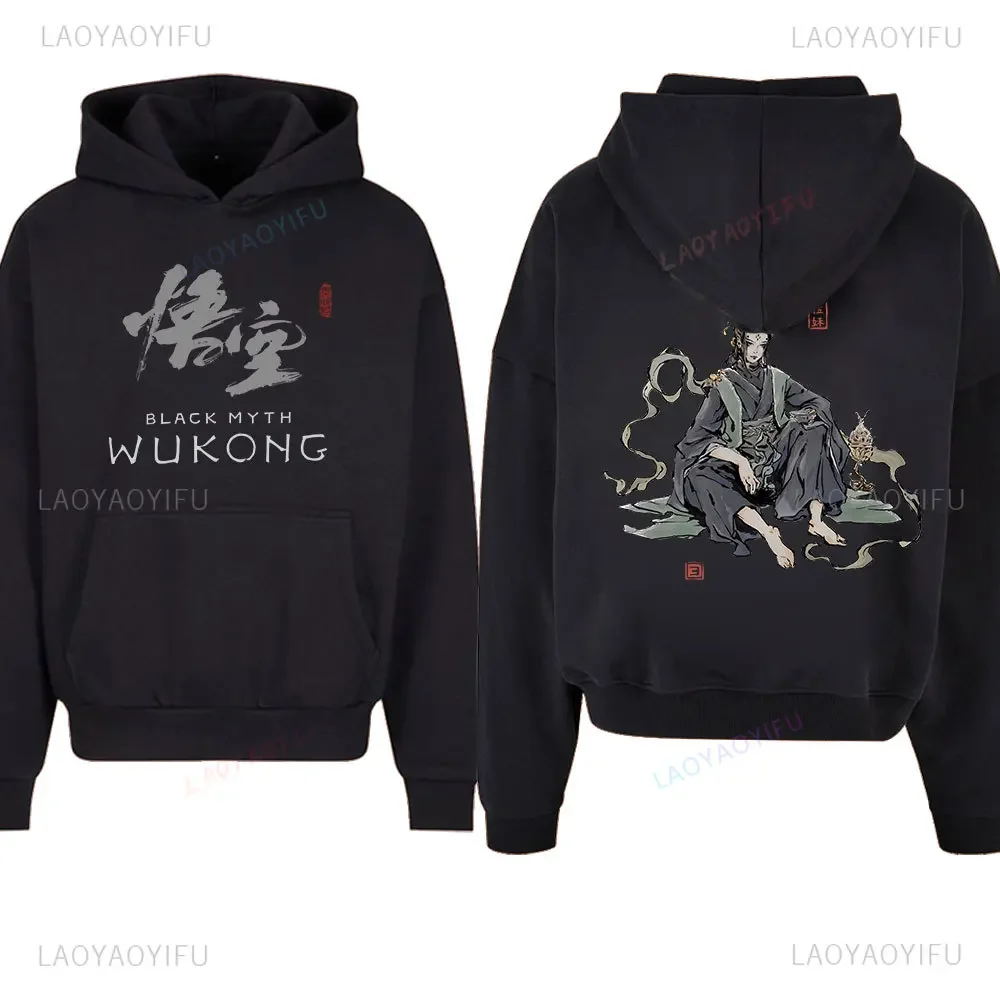 Mito nero Wukong Stampa grafica Felpa con cappuccio da uomo a maniche lunghe Novità cinese Mitologia Gioco Liquidazione Mostro Felpa con cappuccio Giocatore di gioco Top