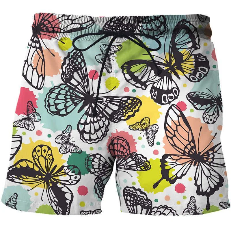 Calções de praia coloridos com estampa 3D, calção de verão, calção casual para férias, calções de surf, meninos, meninas