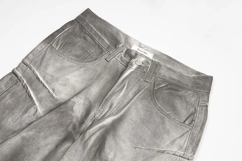 High Street Y2k Jeans Men Distress Water Washed loose Denim Pants Wide Leg Baggy Jeans Designer Vintage Y2k Clothes Men