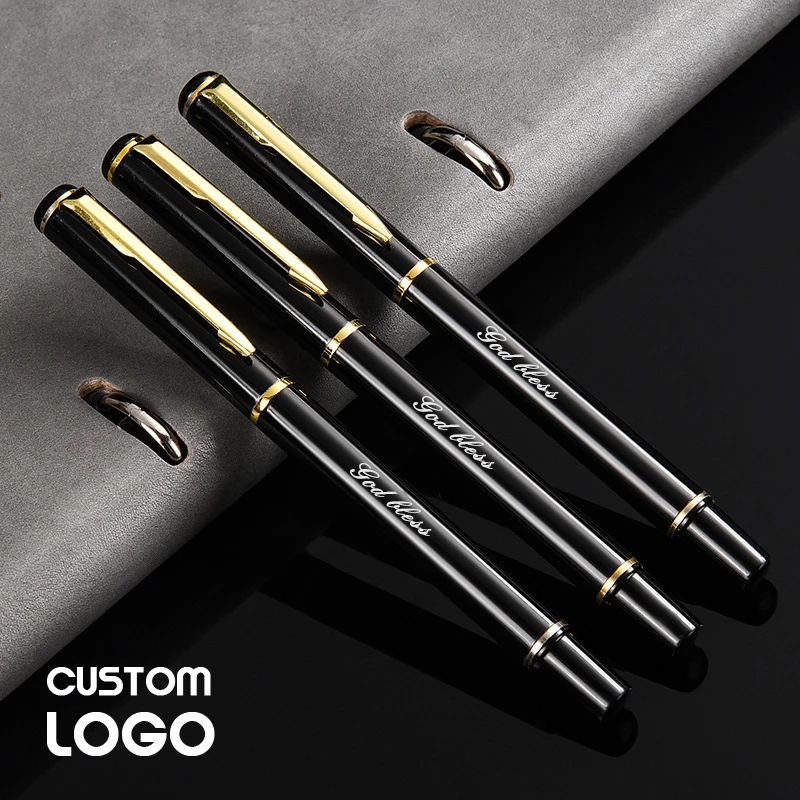 

10pcsLuxury Metal Gel Pens Personalized Engraved Name Private Laser Customized LOGO Birthday Gifts Stationery Office Supplies