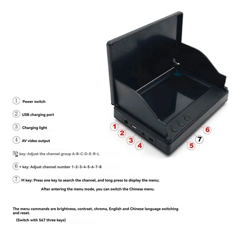 

A33T-5.8G FPV Monitor 4.3 Inch 56CH HD Snowflake Display NTSC/PAL Auto Search FPV Monitor For RC Multicopter FPV Drone Part