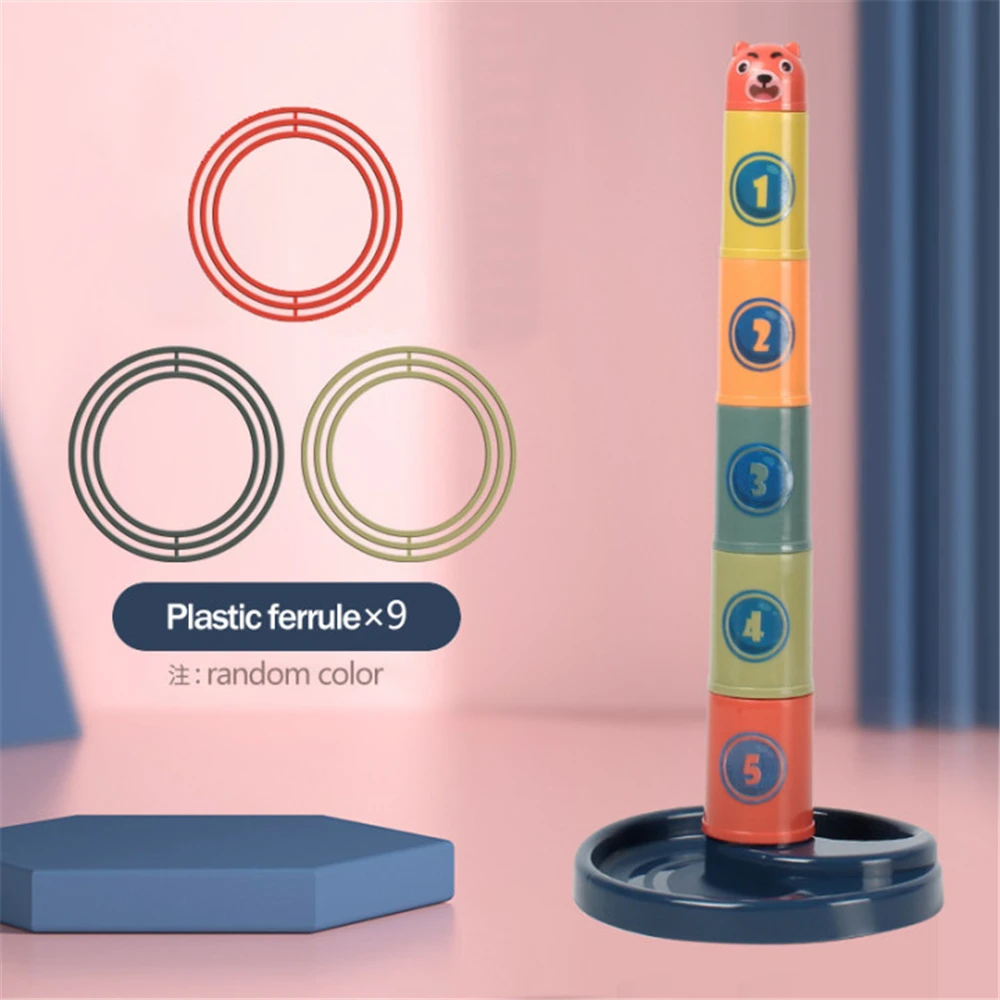 ของเล่นเด็ก วงกลมโยนซ้อนเป็นหอคอย ของเล่นเสริมพัฒนาการสำหรับเด็กเล็ก ของขวัญเสริมพัฒนาการสำหรับเด็ก ของเล่นซ้อนสำหรับเด็ก เกมสำหรับพ่อแม่และลูก