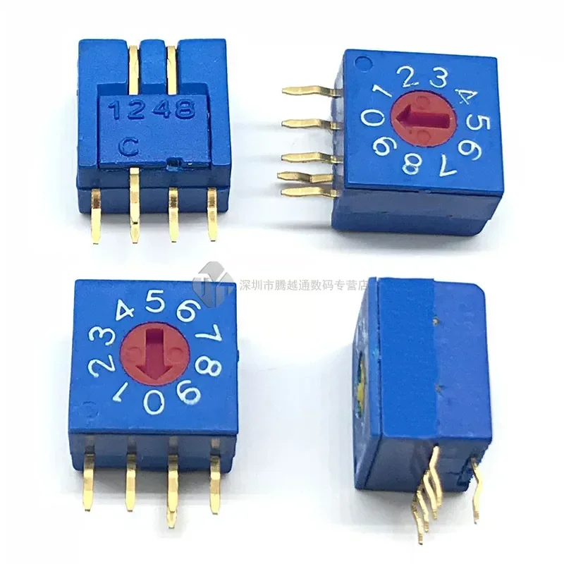 5PCS/lot 0-9 Rotary Encoder Switch with Handle 10-bit 8421C Positive Code 4：1