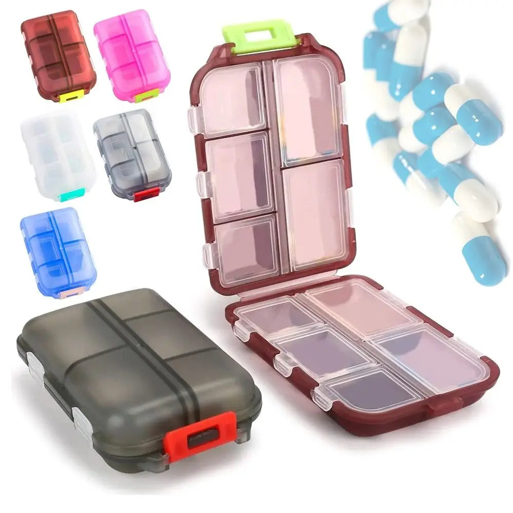 Portable 7 Days Weekly Pill Case Double Layer 10 Grid Medicine Box Pill Storage Pill