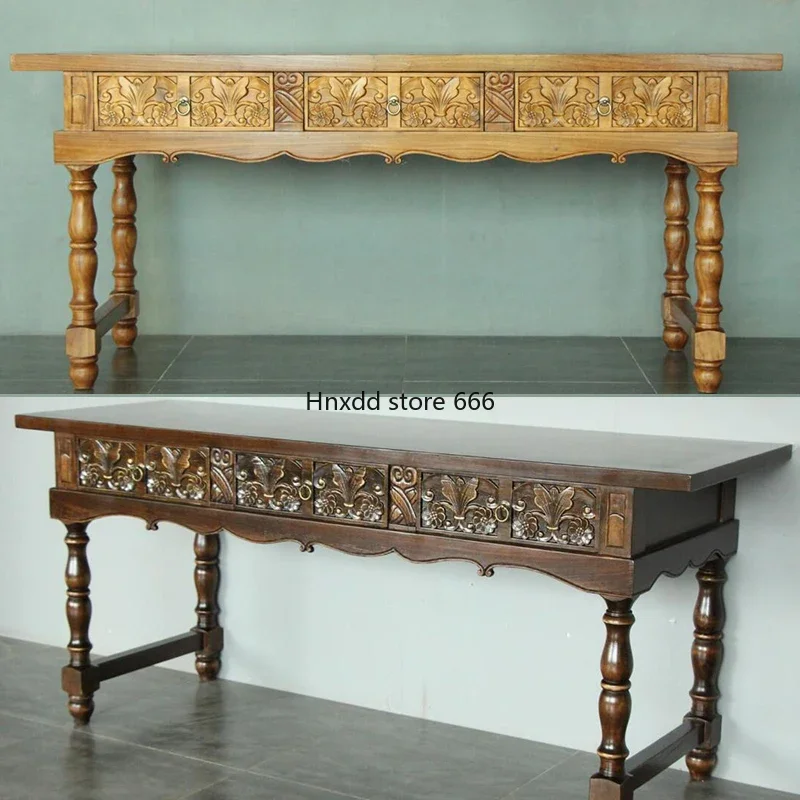 South East Asia style Thai solid wood desk furniture T002-2 old elm desk desk