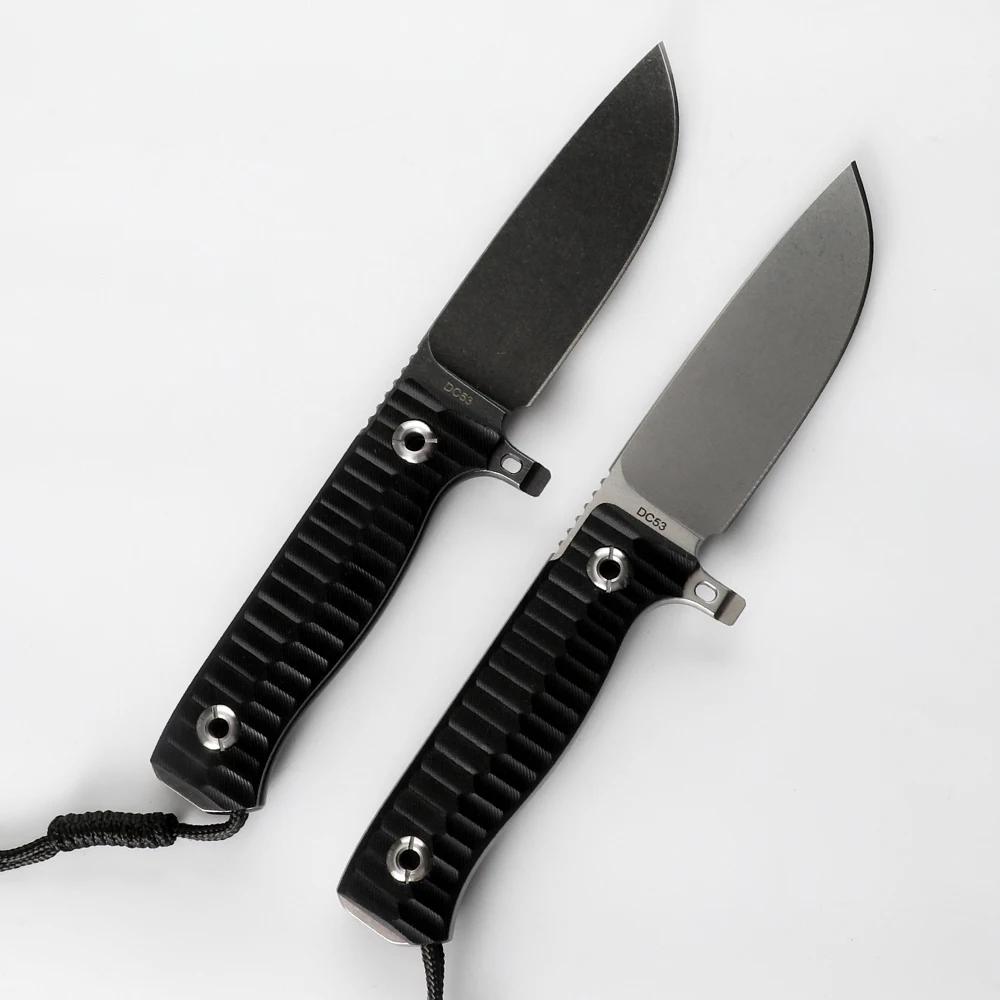 Outdoor camping hunting knife, DC53 blade knife, G10 handle, with Kydex sheath, fixed knife, kitchen knife