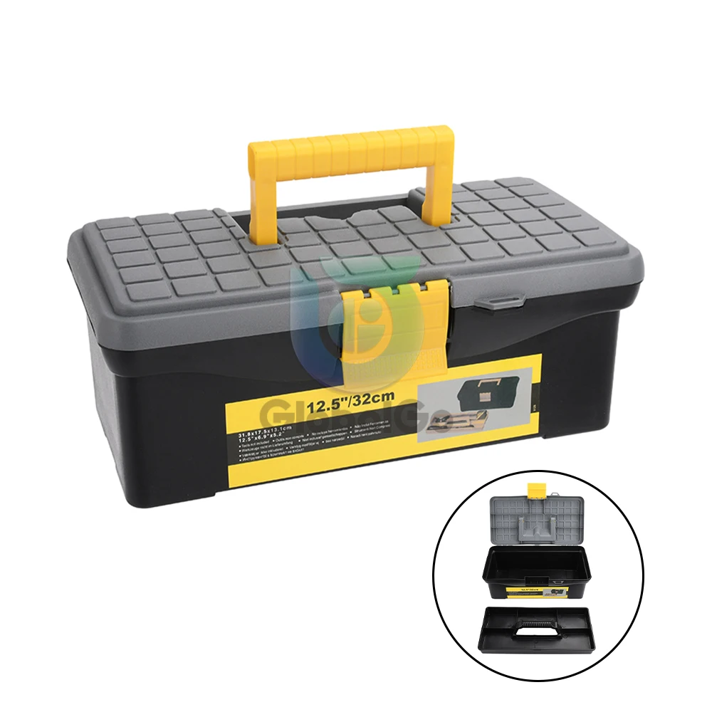 12.5inch Double Layer Household Tool Box Organizer Case Multifunction Hardware Tool Storage Box Plastic Electrician Tool Box