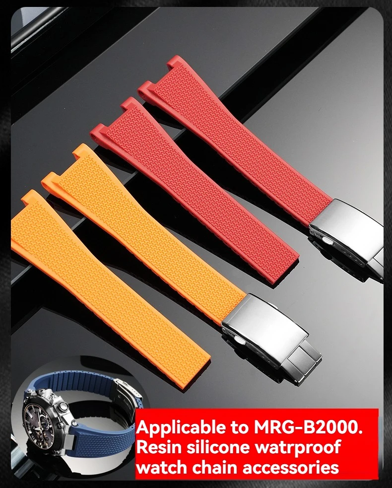 Pasek do zegarka Casio 5625 MRG B2000 specjalny żywiczny pasek MRG-G2000 wodoodporny sportowy silikonowy pasek akcesoria rowek