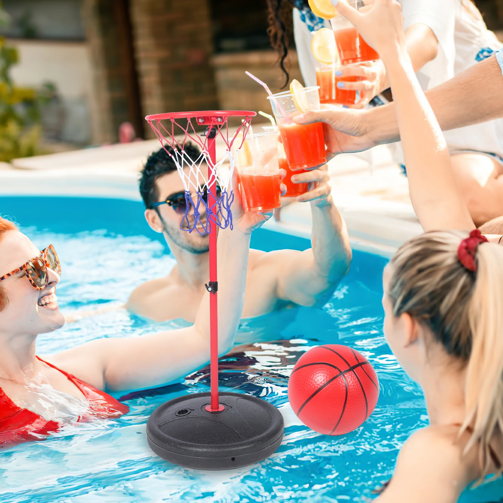 

Water Basketball Hoop Floating Poolside Billiards for Inground Iron Swimming Toys