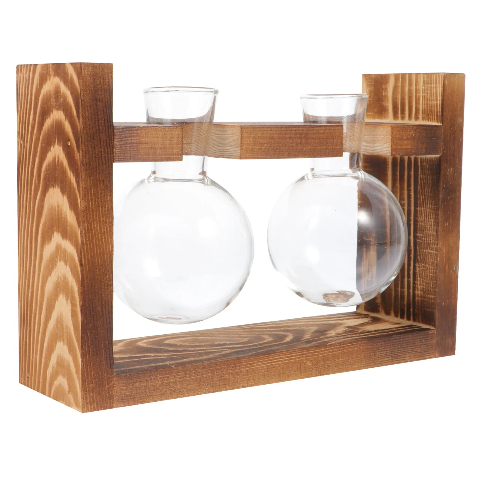 

Набор из 1 деревянной стеклянной гидропонной вазы для цветов, настольный декор для гостиной, кухни, офиса, украшение для стола, креативный элемент для растений
