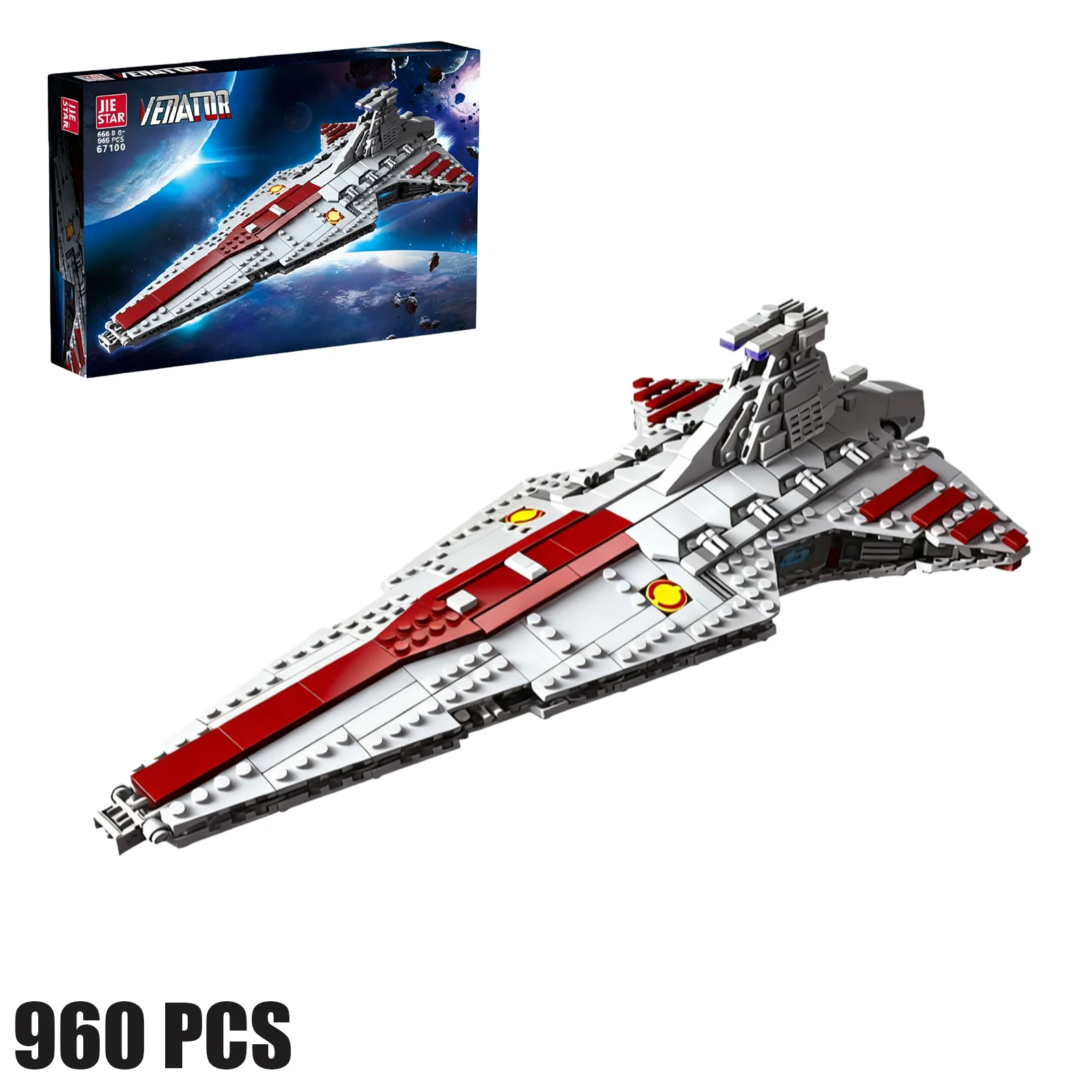 

MOC 960 шт. Venator Attack Cruiser Fighter Destroyer, набор строительных блоков, модель звездного корабля, игрушка в подарок для детей и взрослых, Рождественский подарок