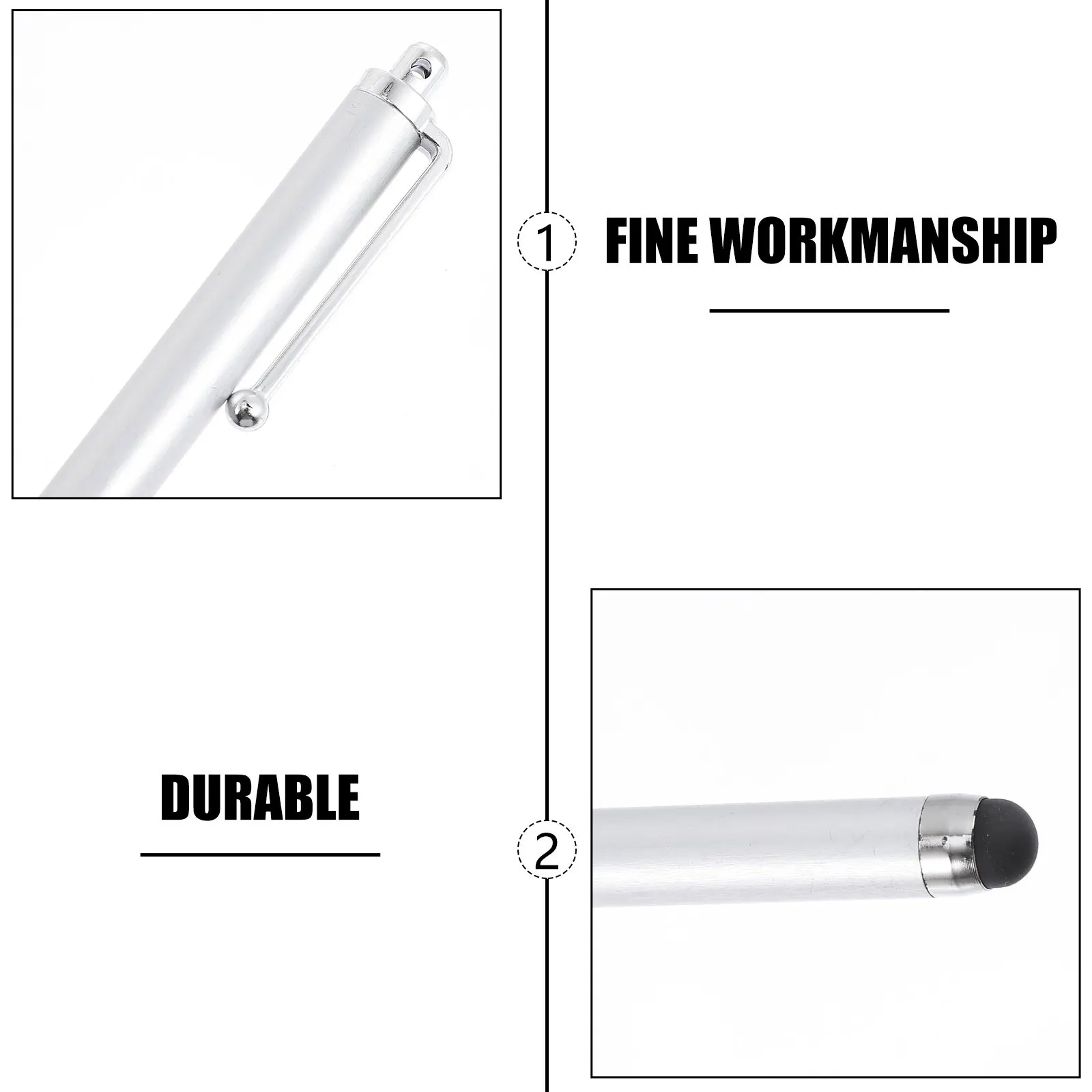 

20Pcs Metal Capacitive Stylus Pen Soft Rubber Nib Replaceable Touch Screen Pen Accurate Fast Response Universal Tablet Phone