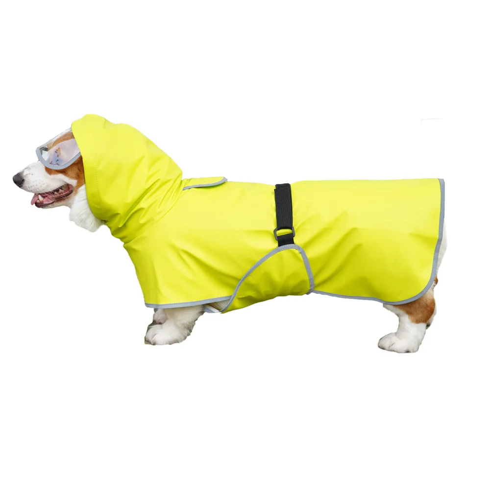 Small Medium Large Dog raincoat All Inclusive Corgi Teddy Law Cloak Rain Cloak Large Dog Clothes Protect Belly Pet Raincoat