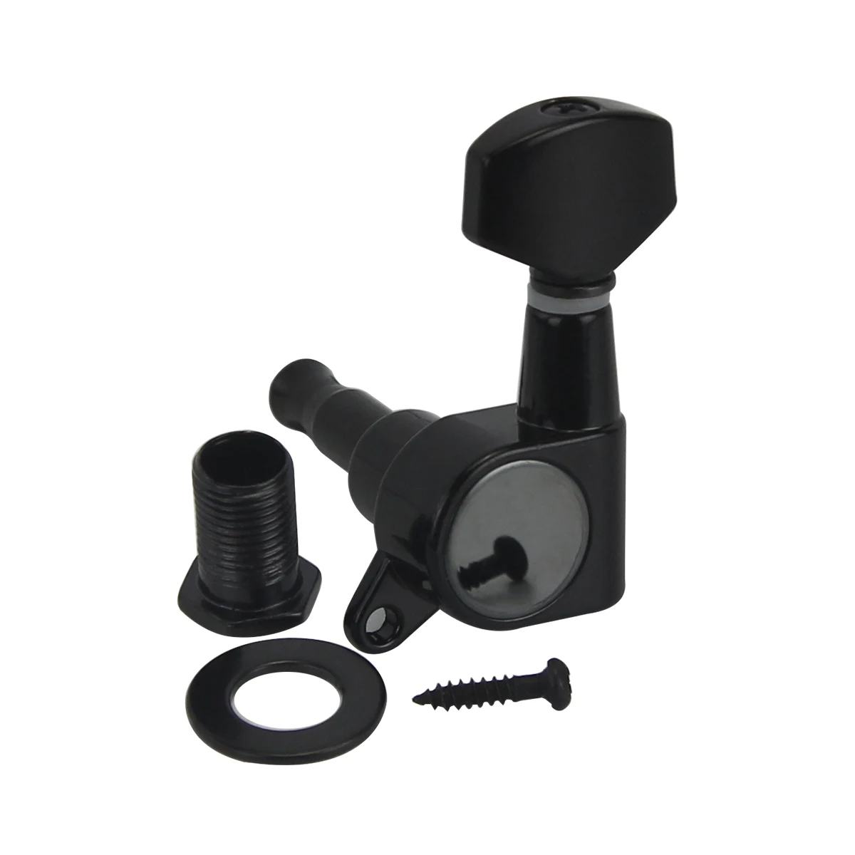 Fleor 6pcs schwarze Gitarren-Stimm tasten Heringe Maschinen köpfe 6r/6l/3 l3r zur Auswahl – Detail 6