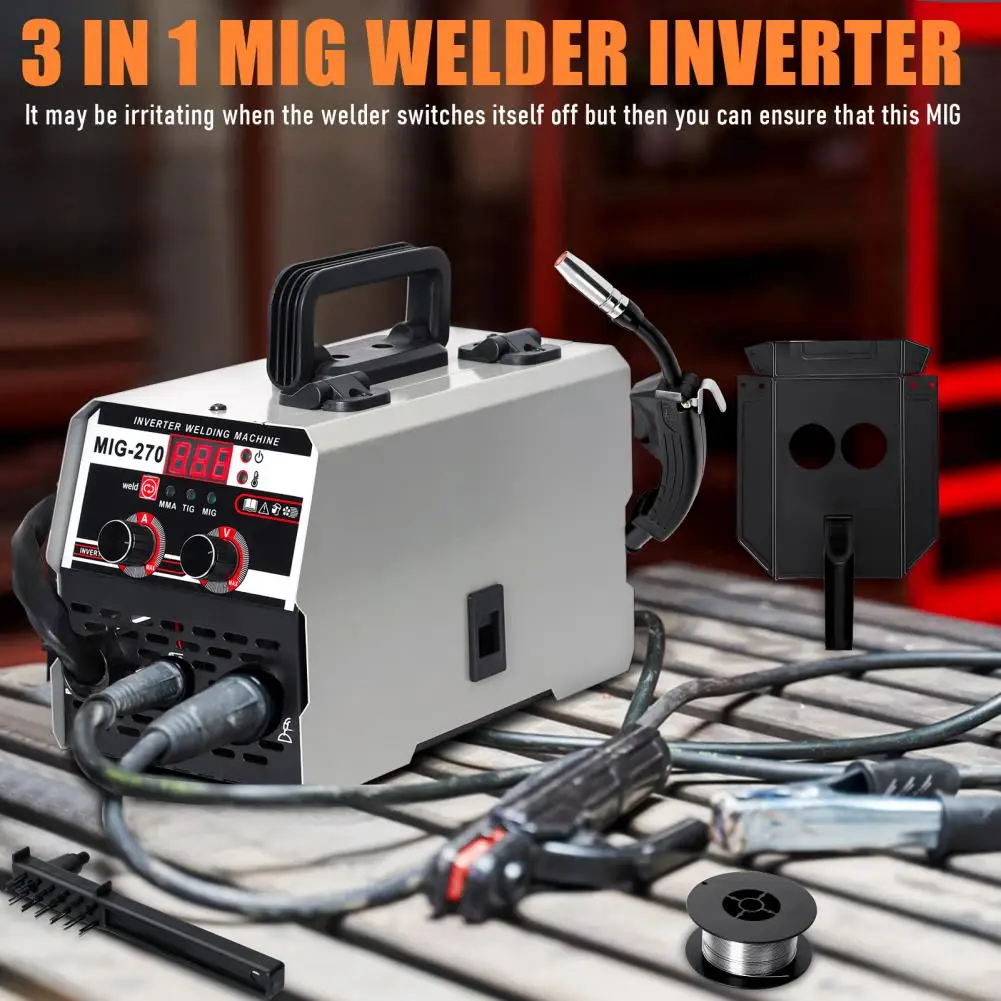 3 in 1 MIG Welder Inverter, LED Digital Display MIG Welder, TIG MIG Welding Machine