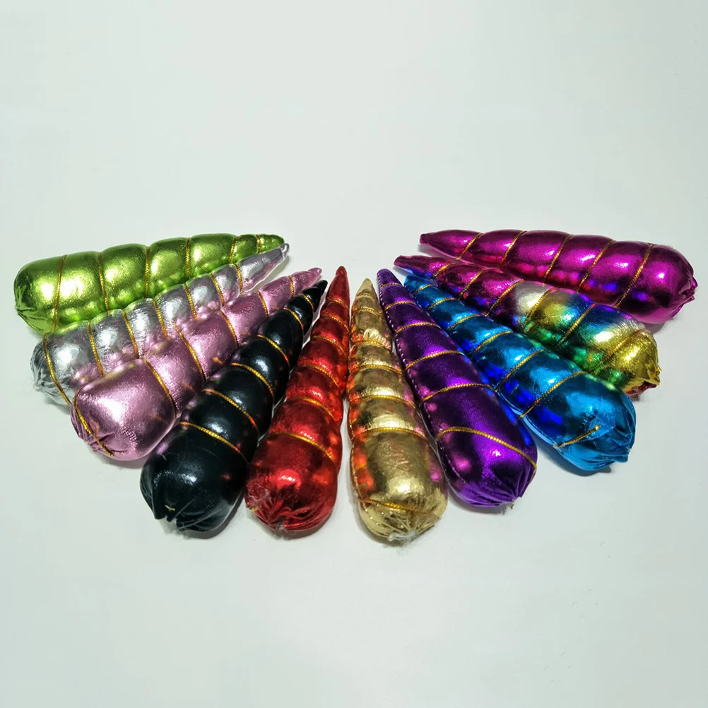 

10pcs Unicorn Horn Headband Spiral Design Bright Color Durable Lightweight Halloween Party Costume Photo Props Daily Wear