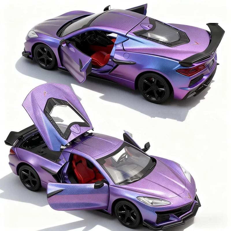 1:24 Chevrolet Corvette Z06 2025 modèle de voiture de sport en alliage moulé sous pression en métal voiture de course véhicules modèle Simulation Collection enfants cadeaux