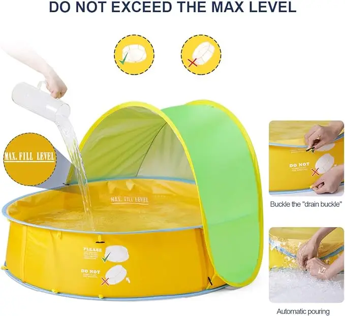 

‌Baby Beach Tent Pop Up-Portable Sun Shelter with Detachable Basketball Hoop & Ball Pit UPF50+ Canopy for Pool, Outdoor Playpen