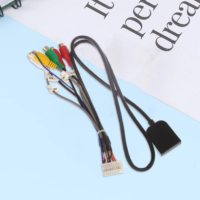 

20 P Plug Car Stereo Radio RCA Output AUX Wire Harness Wiring Connector Adaptor Subwoofer Cable 4G SIM Slot Aux-in-out Subwoofer