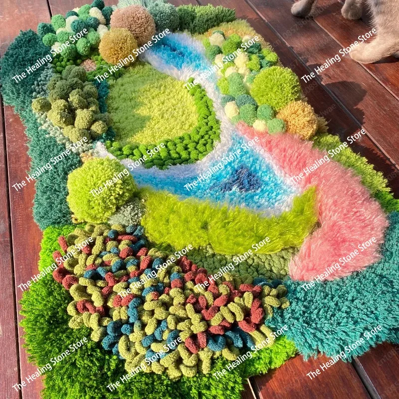 

Pet moss carpet DIY material package handmade gift homemade carpet bedroom living room bedside