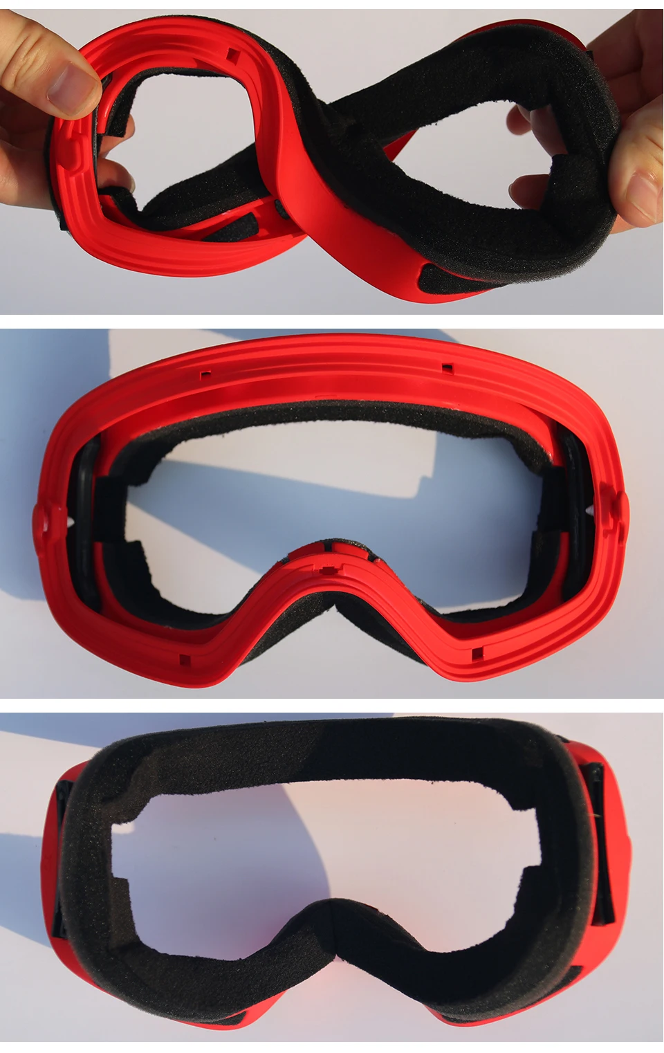 LOCLE Doppelschichtige Skibrille Antibeschlag UV400 Sphärische Skibrille Skifahren Schnee Snowboardbrille Skibrille Aufhellende Linse – Detail 6