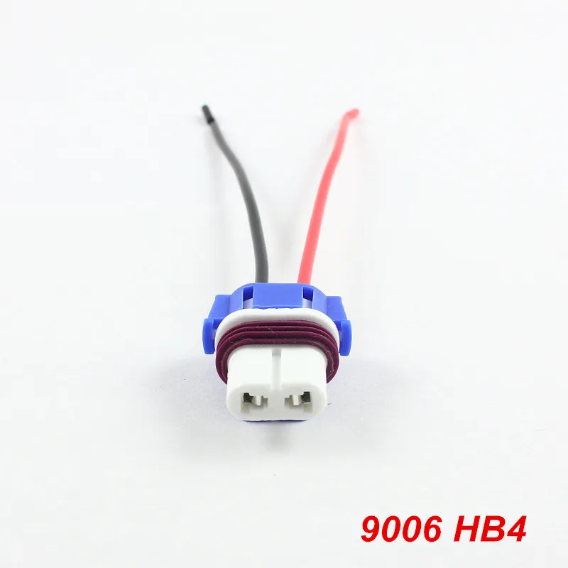 Adaptador de base de bombilla led para coche, Conector de extensión de cable de enchufe de cerámica hb4 9006 HB3 9005 9006, 2 uds.