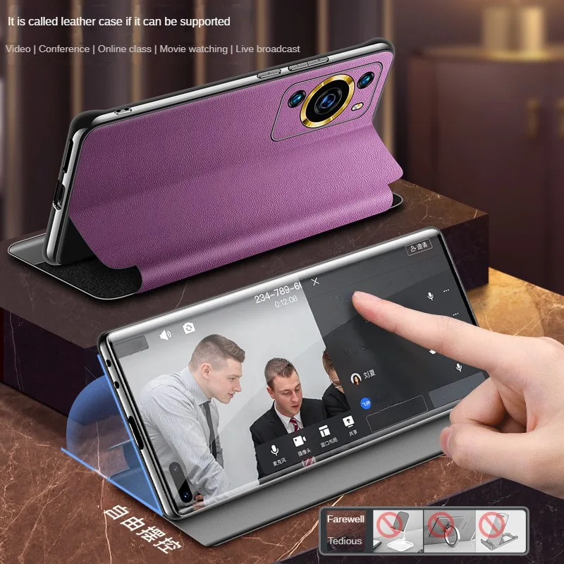 Luxury Genuine Leather for Huawei P60 Pro Case Flip Magnetic for Huawei P60 Art All-inclusive Drop-resistant Protective Cover