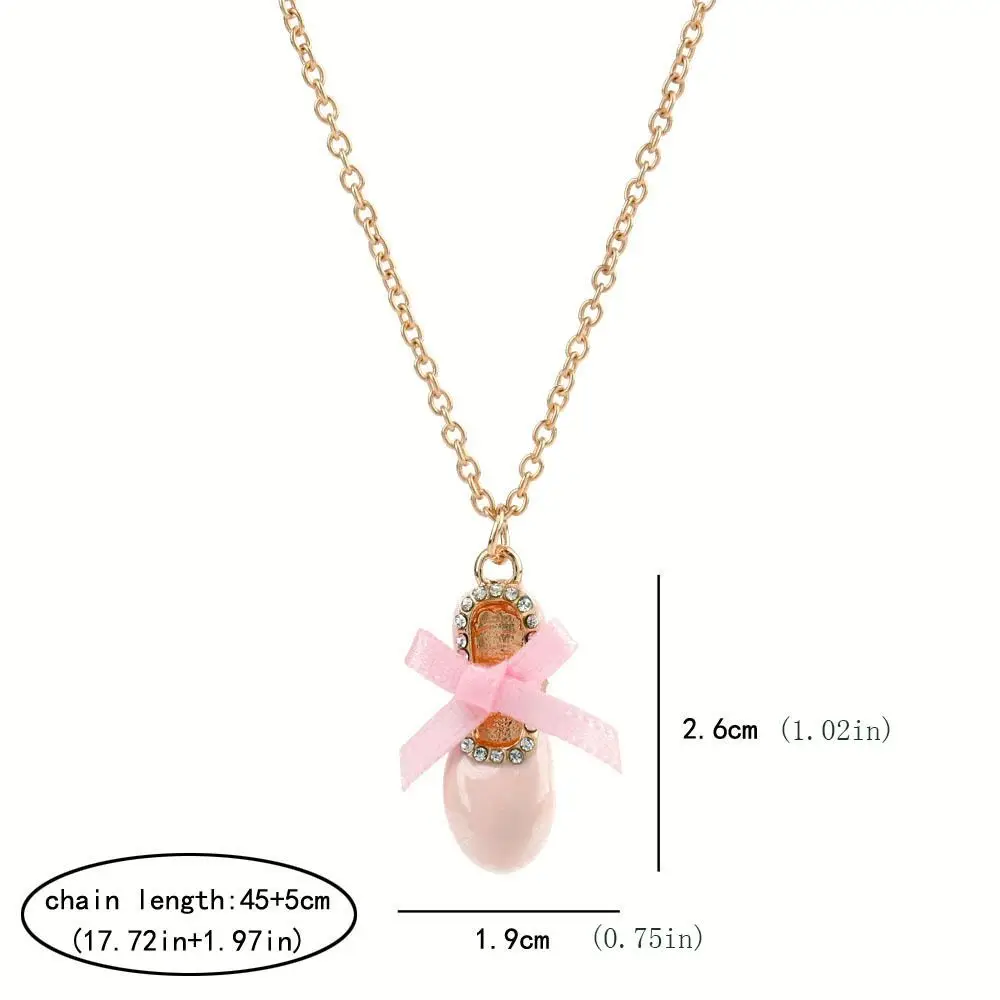 Crystal Cute Ballet Shoes Pendant Necklace for Kids Girls Friendship Adjustable Necklaces Best Friend Jewelry Gifts