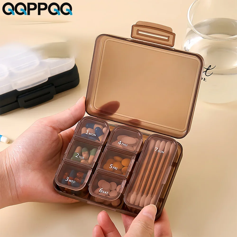 New Weekly Portable Travel Pill Cases Box 7 Days Organizer 7 Grids Pills Container Storage Tablets Vitamins Medicine Fish Oils