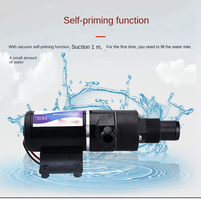 Septic Tank RV Yacht Household DC Cutting Toilet Kitchen Sewage Garbage Pumps Sewage Pump High Pressure Water Pump Plastic DC12V