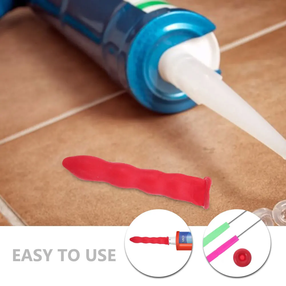 

1Set Caulk Caps and Needles Set Versatile for Construction DIY Crafts Anti-Wear Easy Install Sealing Saver Tips Covers