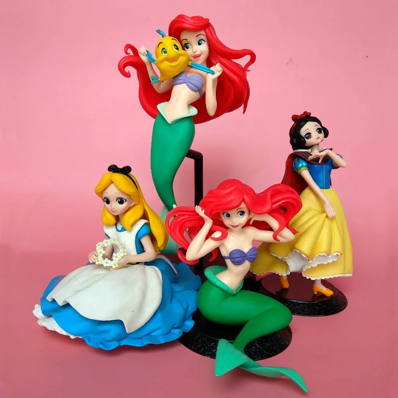 Alice Elsa Figura Brinquedos, Enfeites de Boneca Sereia, Branca de Neve, Home Desktop Decoration, Bolo Decoration, Criança, Presente Adulto