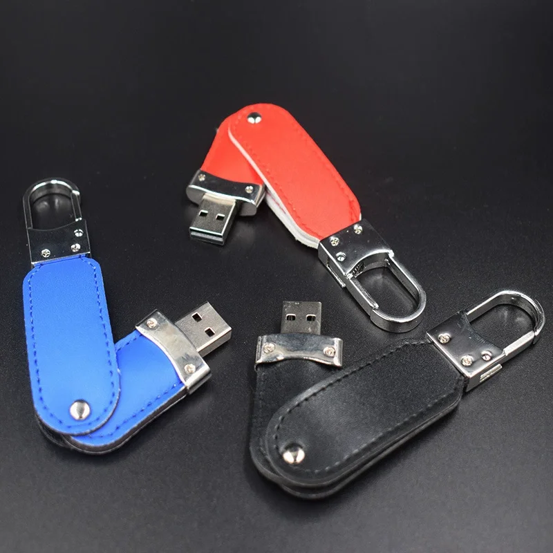 ฟรีที่กําหนดเองการพิมพ์สีโลโก้สีโลหะหัวเข็มขัดหนัง USB2.0 แฟลชไดรฟ์ 4GB 8GB 16GB 32GB 64GB 128GB